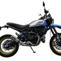 Exhaust compatible with Ducati Scrambler 800 Icon -Icon Dark 2021-2022, M3 Titanium Natural, Homologated legal slip-on exhaust including removable db killer, link pipe and catalyst 