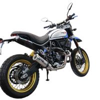 Exhaust compatible with Ducati Scrambler 800 Icon -Icon Dark 2021-2022, M3 Titanium Natural, Homologated legal slip-on exhaust including removable db killer, link pipe and catalyst 
