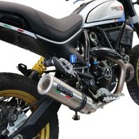Exhaust compatible with Ducati Scrambler 800 Icon -Icon Dark 2021-2022, M3 Titanium Natural, Homologated legal slip-on exhaust including removable db killer, link pipe and catalyst 