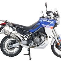 Exhaust compatible with Aprilia Tuareg 660 2021-2024, GP Evo4 Titanium, Homologated legal slip-on exhaust including removable db killer and link pipe 