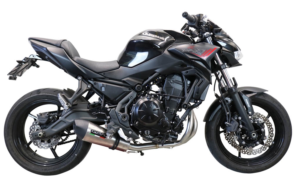 Exhaust compatible with Kawasaki Z 650 2017-2020, Gpe Ann. Titanium, full system exhaust legal for UK and non-EU countries including removable db killer 