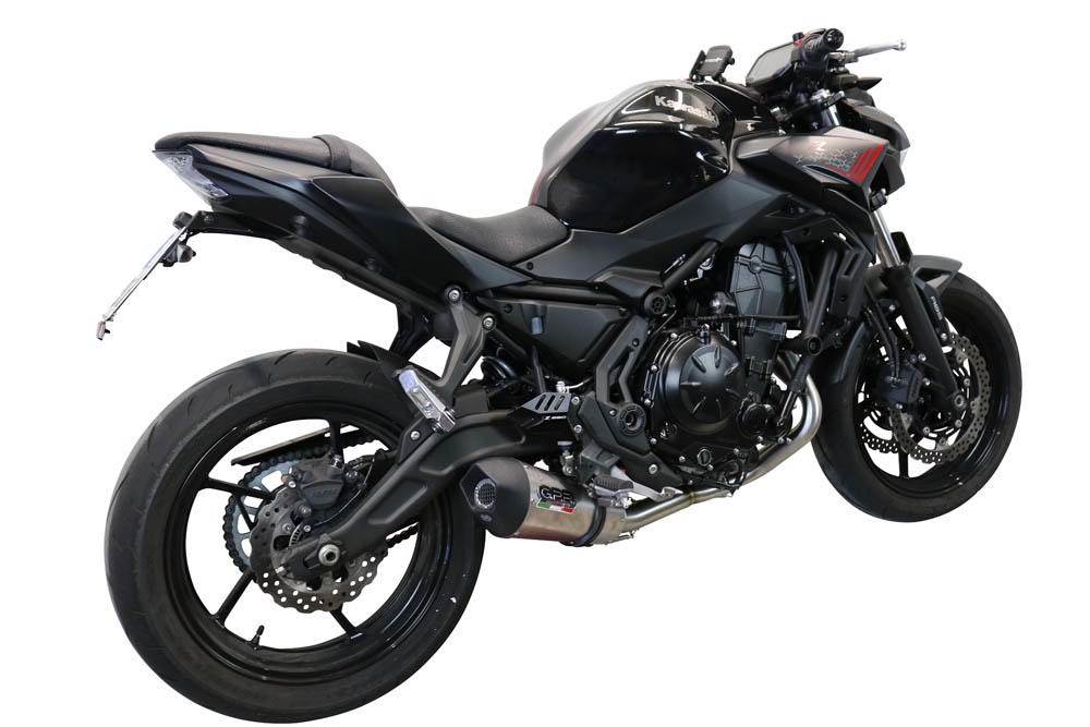 Exhaust compatible with Kawasaki Z 650 2017-2020, Gpe Ann. Titanium, full system exhaust legal for UK and non-EU countries including removable db killer 