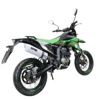 Exhaust compatible with KL MOTOR KXE 125 2022-2023, Albus Evo4, Slip-on exhaust legal for UK and non-EU markets including link pipe and removable db killer 