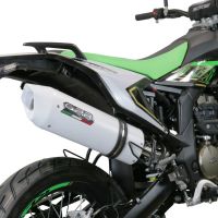 Exhaust compatible with KL MOTOR KXE 125 2022-2023, Albus Evo4, Slip-on exhaust legal for UK and non-EU markets including link pipe and removable db killer 