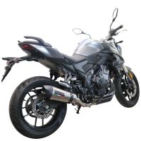 Exhaust compatible with Voge 500R 2021-2024, GP Evo4 Titanium, Homologated legal slip-on exhaust including removable db killer and link pipe 