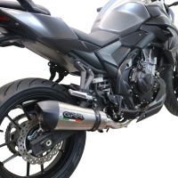 Exhaust compatible with Voge 500R 2021-2024, GP Evo4 Titanium, Homologated legal slip-on exhaust including removable db killer and link pipe 