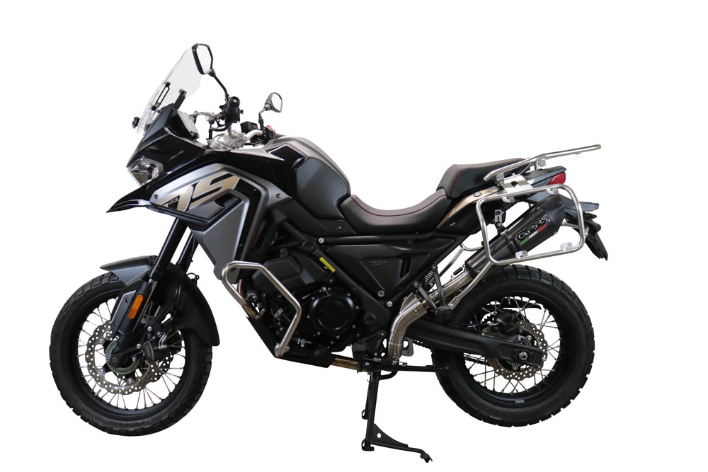 Exhaust compatible with Voge 650DSX 2021-2024, Gpe Ann. Poppy, Slip-on exhaust legal for UK and non-EU markets including link pipe and removable db killer 