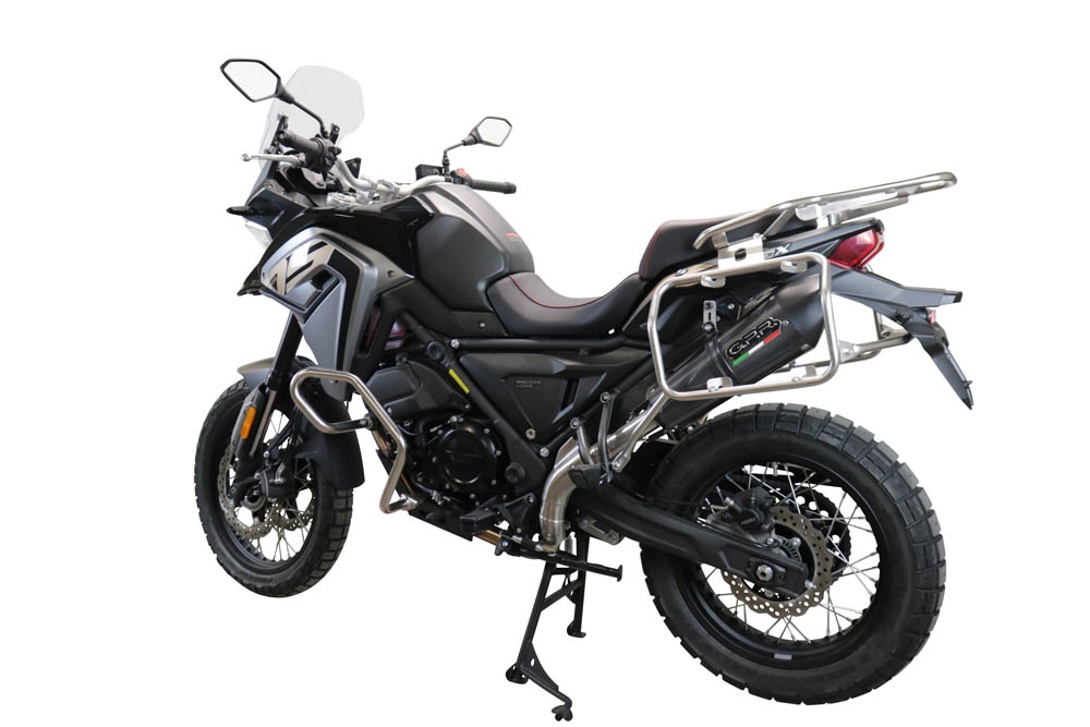 Exhaust compatible with Voge 650DSX 2021-2024, Gpe Ann. Poppy, Slip-on exhaust legal for UK and non-EU markets including link pipe and removable db killer 