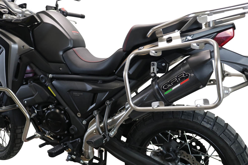 Exhaust compatible with Voge 650DSX 2021-2024, Gpe Ann. Poppy, Slip-on exhaust legal for UK and non-EU markets including link pipe and removable db killer 