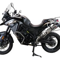 Exhaust compatible with Voge 650DSX 2021-2024, GP Evo4 Titanium, Homologated legal slip-on exhaust including removable db killer, link pipe and catalyst 