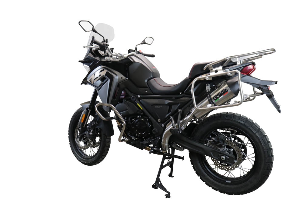 Exhaust compatible with Voge 650DSX 2021-2024, GP Evo4 Titanium, Homologated legal slip-on exhaust including removable db killer, link pipe and catalyst 