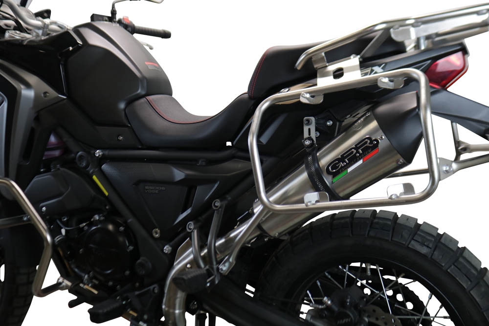 Exhaust compatible with Voge 650DSX 2021-2024, GP Evo4 Titanium, Homologated legal slip-on exhaust including removable db killer, link pipe and catalyst 