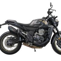 Exhaust compatible with Zontes 350 X1 2022-2024, GP Evo4 Poppy, Homologated legal slip-on exhaust including removable db killer and link pipe 