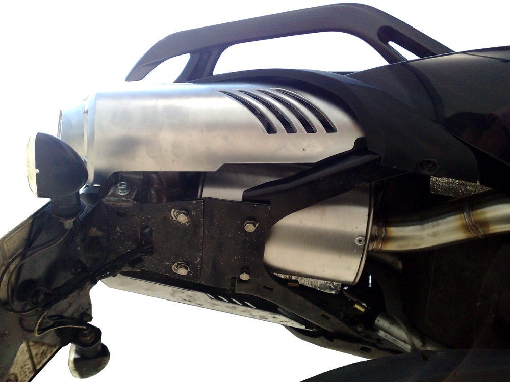 Exhaust compatible with Yamaha Fz6 600-Fazer S1-S2 2004-2013, Titanium Ghost, Homologated legal slip-on exhaust including removable db killer and link pipe 