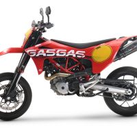 Exhaust compatible with Gas Gas ES 700 2023-2024, Gpe Ann. Poppy, Slip-on exhaust legal for UK and non-EU markets including link pipe and removable db killer 