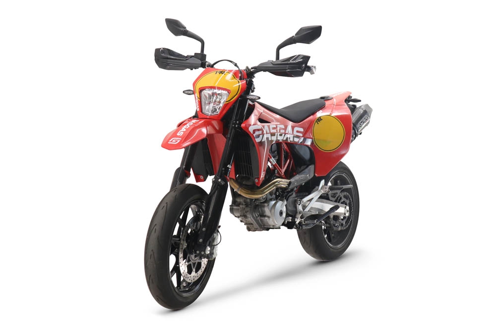 Exhaust compatible with Gas Gas ES 700 2023-2024, Gpe Ann. Poppy, Slip-on exhaust legal for UK and non-EU markets including link pipe and removable db killer 