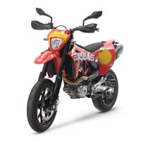 Exhaust compatible with Gas Gas ES 700 2023-2024, Gpe Ann. Poppy, Slip-on exhaust legal for UK and non-EU markets including link pipe and removable db killer 