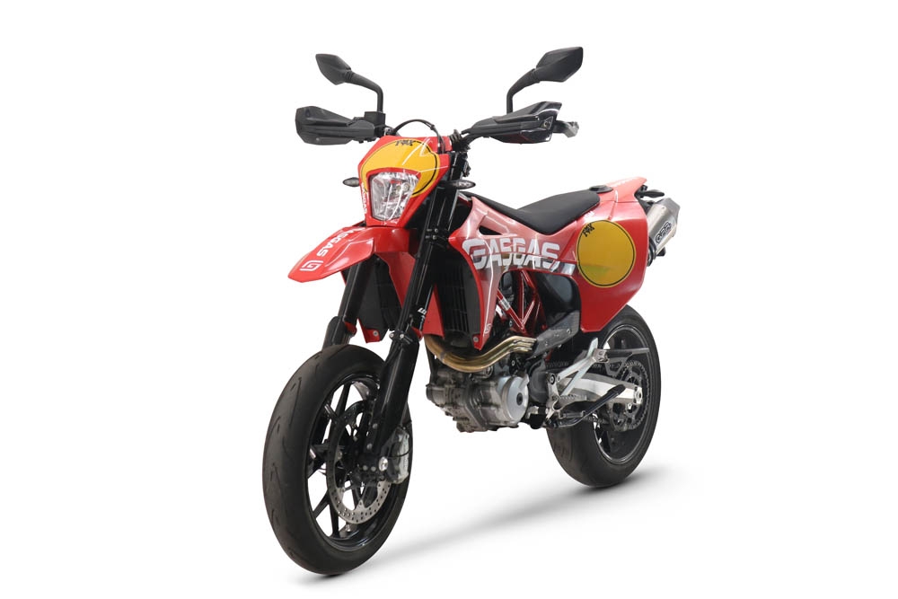 Exhaust compatible with Gas Gas SM 700 2023-2024, Gpe Ann. titanium, Slip-on exhaust legal for UK and non-EU markets including link pipe and removable db killer 