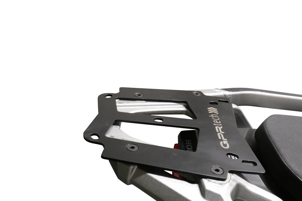 GPR TECH compatible with  Honda Crf 1100 L Africa Twin 2020/2024 e5 GPR TECH SPECIFIC PLATE IN TITANIUM TOP CASE-ALPITECH 35/55 LT compatible with original luggage rack,titanium made with 4 anchor points