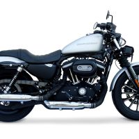 Exhaust compatible with Harley Davidson Sportster 1200 2010-2018, Slash Inox, Dual Homologated legal slip-on exhaust including removable db killers and link pipes 