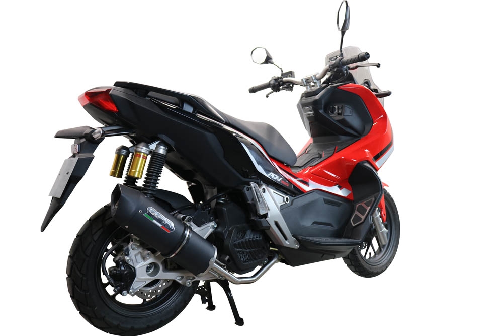 GPR exhaust compatible with  Honda X-Adv 150 2020-2023, Furore Nero, Racing full system exhaust, including removable db killer 