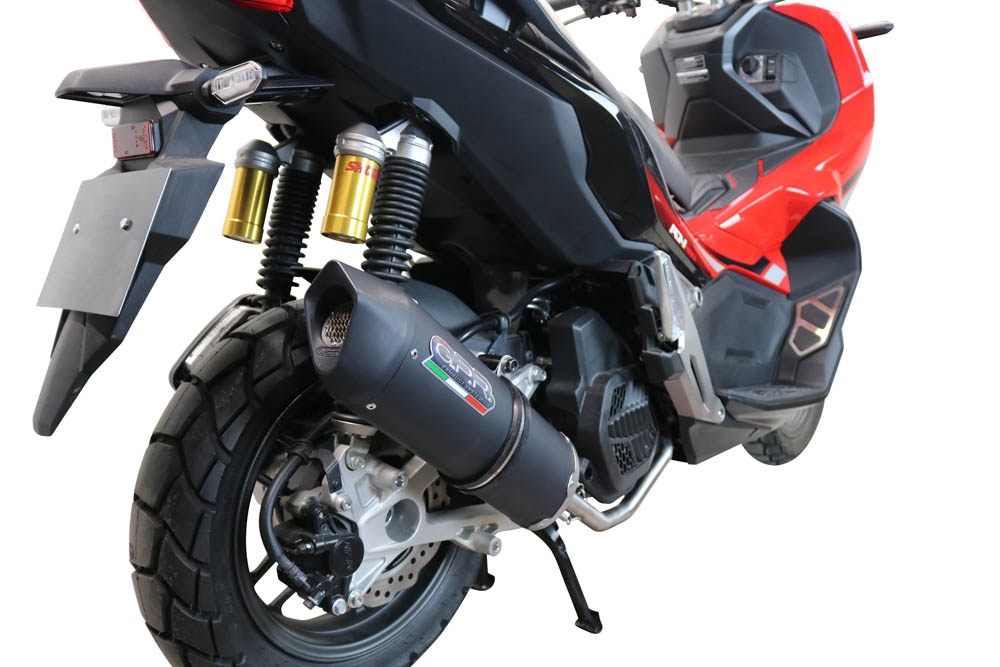 GPR exhaust compatible with  Honda X-Adv 150 2020-2023, Furore Nero, Racing full system exhaust, including removable db killer 