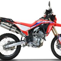 Exhaust compatible with Honda Crf 300 L - Rally 2021-2024, Dual Inox, Homologated legal slip-on exhaust including removable db killer, link pipe and catalyst 