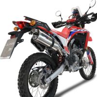 Exhaust compatible with Honda Crf 300 L - Rally 2021-2024, Dual Inox, Homologated legal slip-on exhaust including removable db killer, link pipe and catalyst 