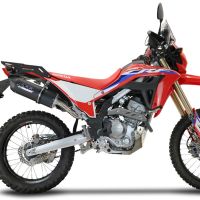 Exhaust compatible with Honda Crf 300 L - Rally 2021-2024, Furore Evo4 Nero, Homologated legal slip-on exhaust including removable db killer, link pipe and catalyst 
