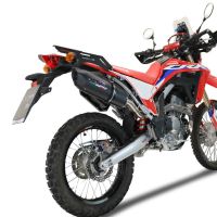 Exhaust compatible with Honda Crf 300 L - Rally 2021-2024, Furore Evo4 Nero, Homologated legal slip-on exhaust including removable db killer, link pipe and catalyst 