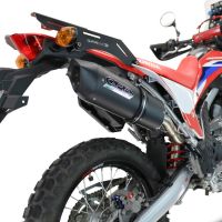 Exhaust compatible with Honda Crf 300 L - Rally 2021-2024, Furore Evo4 Nero, Homologated legal slip-on exhaust including removable db killer, link pipe and catalyst 