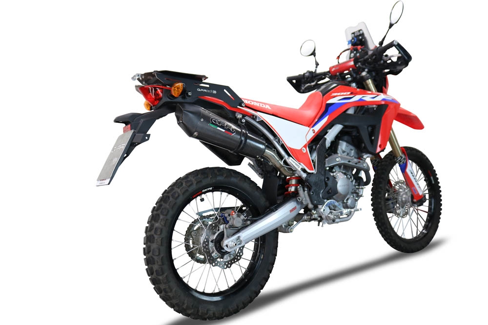 Exhaust compatible with Honda Crf 300 L - Rally 2021-2024, Gpe Ann. Poppy, Slip-on exhaust legal for UK and non-EU markets including link pipe and removable db killer 