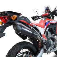 Exhaust compatible with Honda Crf 300 L - Rally 2021-2024, Gpe Ann. Poppy, Slip-on exhaust legal for UK and non-EU markets including link pipe and removable db killer 