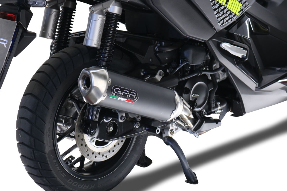 Exhaust compatible with Honda Adv 350 2022-2024, Pentascooter, Slip-on exhaust legal for UK and non-EU markets including link pipe and removable db killer 