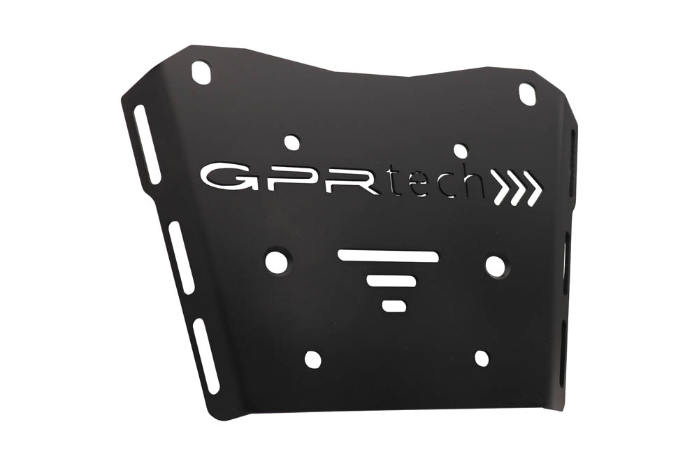GPR TECH compatible with  Honda Transalp 750  2023/2024 e5 GPR TECH SPECIFIC PLATE IN TITANIUM TOP CASE-ALPITECH 35/55 LT compatible with original luggage rack,titanium made with 4 anchor points