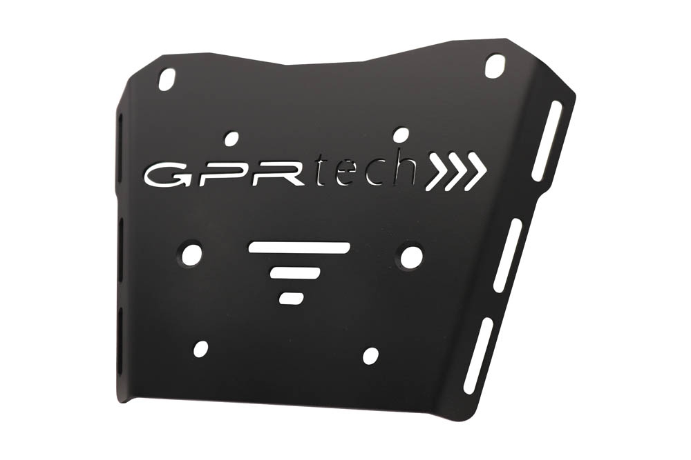 GPR TECH compatible with  Honda Transalp 750  2023/2024 e5 GPR TECH SPECIFIC PLATE IN TITANIUM TOP CASE-ALPITECH 35/55 LT compatible with original luggage rack,titanium made with 4 anchor points