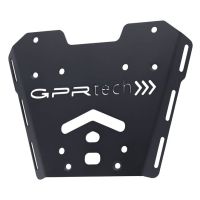 GPR TECH compatible with  Honda X-Adv 750 2016/2020 e4 GPR TECH SPECIFIC PLATE IN TITANIUM TOP CASE-ALPITECH 35/55 LT compatible with original luggage rack,titanium made with 4 anchor points