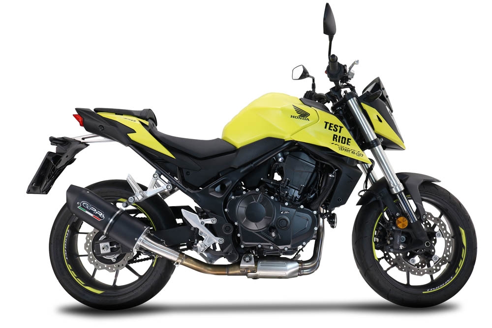 Exhaust compatible with Honda CB 750 Hornet 2023-2024, Furore Evo4 Nero, Homologated legal slip-on exhaust including removable db killer and link pipe 