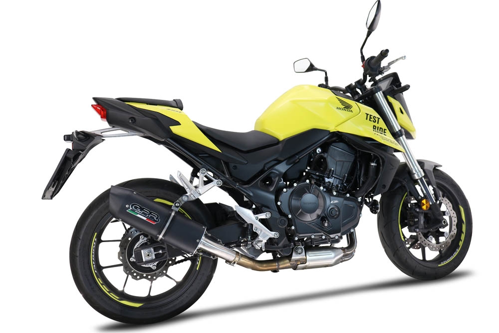 Exhaust compatible with Honda CB 750 Hornet 2023-2024, Furore Evo4 Nero, Homologated legal slip-on exhaust including removable db killer and link pipe 