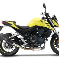 Exhaust compatible with Honda CB 750 Hornet 2023-2024, M3 Black Titanium, Homologated legal slip-on exhaust including removable db killer and link pipe 