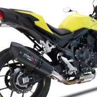 Exhaust compatible with Honda CB 750 Hornet 2023-2024, M3 Black Titanium, Homologated legal slip-on exhaust including removable db killer and link pipe 