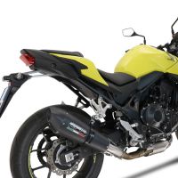 Exhaust compatible with Honda CB 750 Hornet 2023-2024, M3 Black Titanium, Homologated legal slip-on exhaust including removable db killer and link pipe 