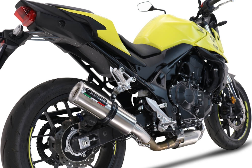 Exhaust compatible with Honda CB 750 Hornet 2023-2024, M3 Inox , Homologated legal slip-on exhaust including removable db killer and link pipe 