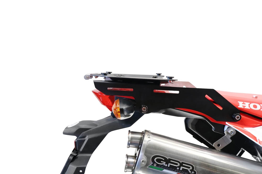 GPR TECH compatible with  Honda Crf 300 L / Rally 2021/2024 e5 GPR TECH Specific roof rack Top Case ALPITECH 26 LT Including black aluminum roof rack