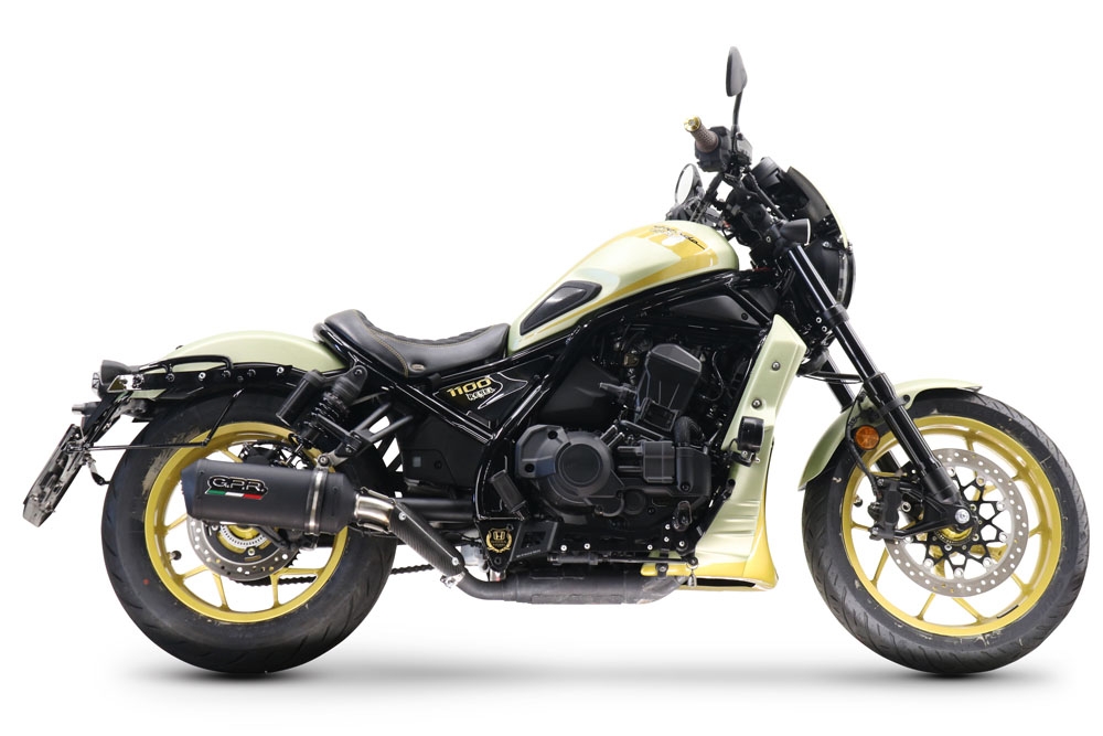 Exhaust compatible with Honda Cmx 1100 Rebel 2021-2024, Ghisa , Homologated legal slip-on exhaust including removable db killer and link pipe 