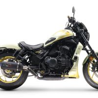 Exhaust compatible with Honda Cmx 1100 Rebel 2021-2024, Ghisa , Homologated legal slip-on exhaust including removable db killer and link pipe 
