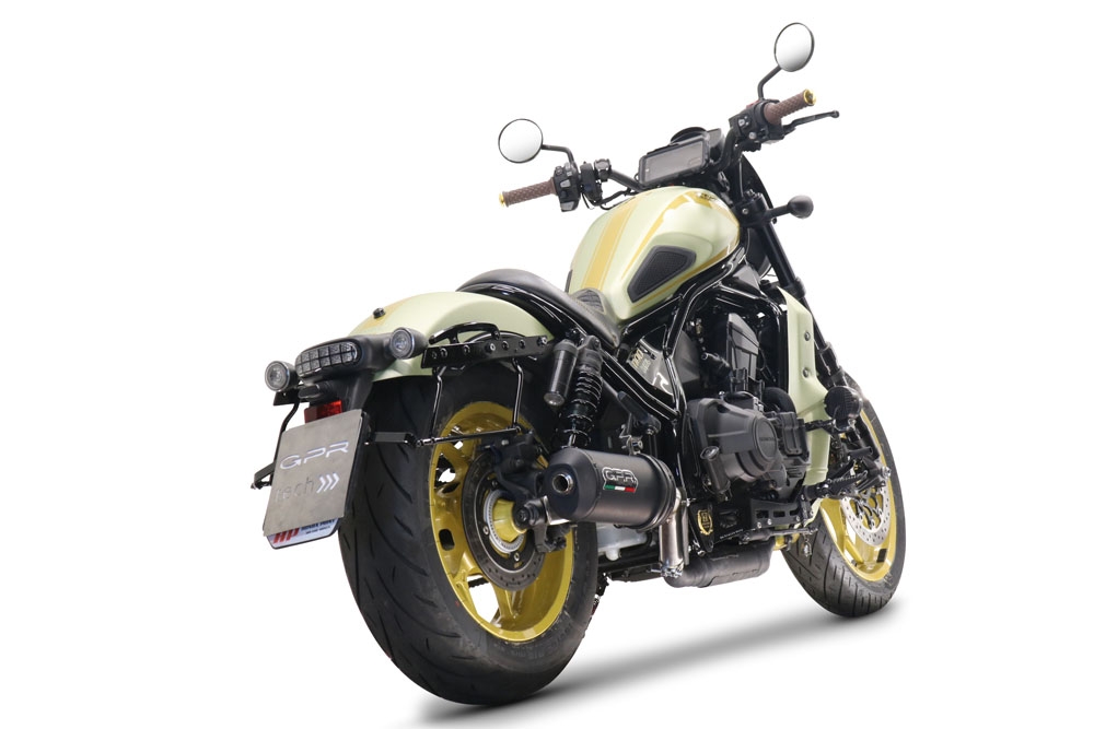 Exhaust compatible with Honda Cmx 1100 Rebel 2021-2024, Ghisa , Homologated legal slip-on exhaust including removable db killer and link pipe 