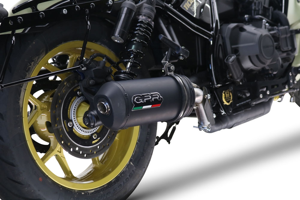 Exhaust compatible with Honda Cmx 1100 Rebel 2021-2024, Ghisa , Homologated legal slip-on exhaust including removable db killer and link pipe 