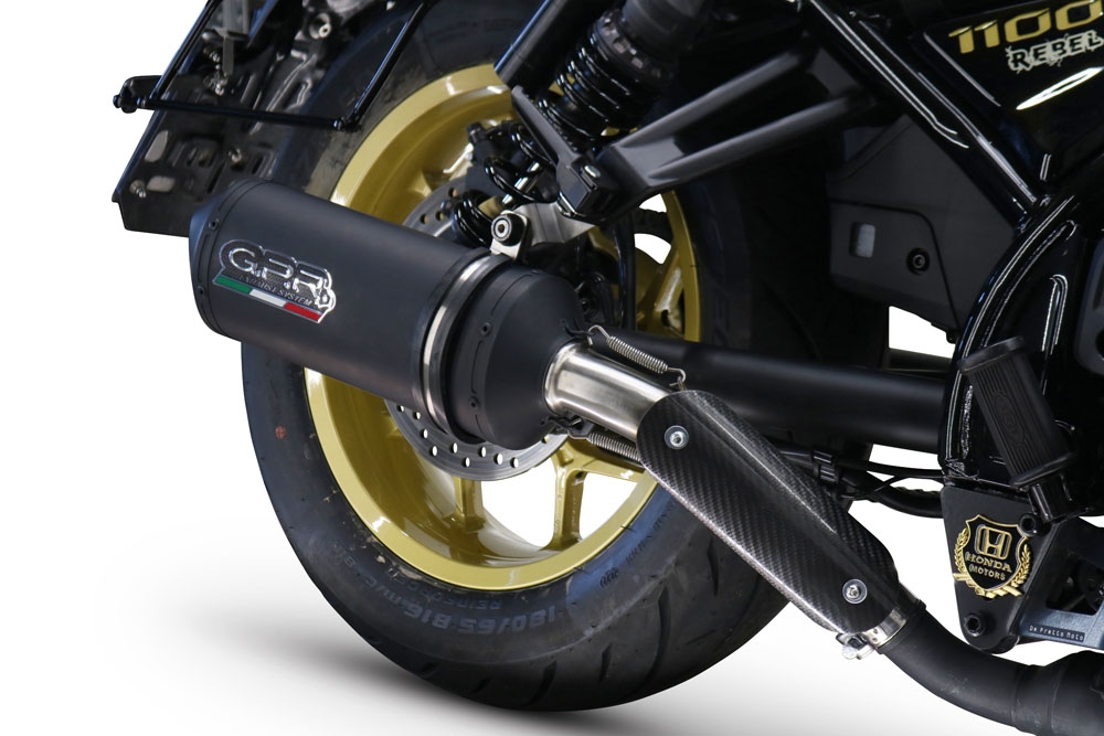 Exhaust compatible with Honda Cmx 1100 Rebel 2021-2024, Ghisa , Homologated legal slip-on exhaust including removable db killer and link pipe 