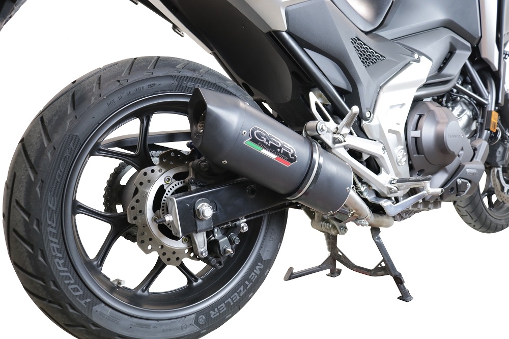 Exhaust compatible with Honda Nc 750 X - S Dct 2021-2023, Furore Evo4 Nero, Homologated legal slip-on exhaust including removable db killer and link pipe 